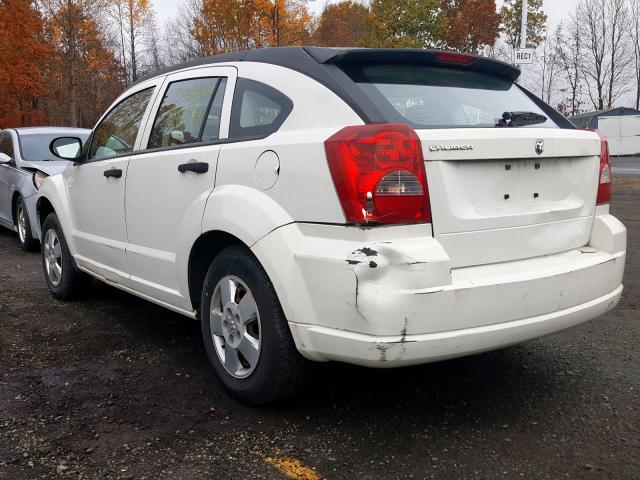 1B3HB28B97D192697 - 2007 DODGE CALIBER WHITE photo 3