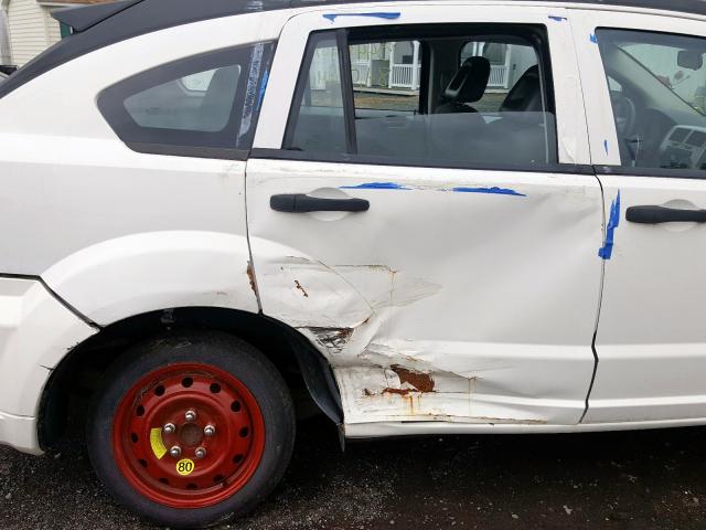 1B3HB28B97D192697 - 2007 DODGE CALIBER WHITE photo 9