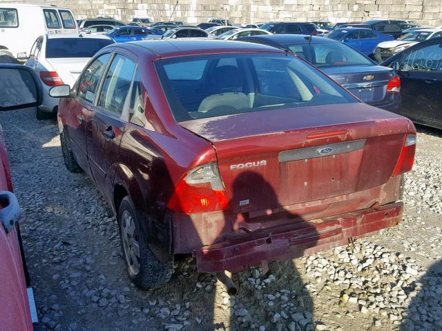 1FAFP34N37W297260 - 2007 FORD FOCUS ZX4 RED photo 3