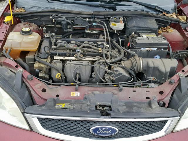 1FAFP34N37W297260 - 2007 FORD FOCUS ZX4 RED photo 7