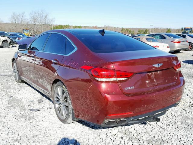 KMHGN4JF6FU026710 - 2015 HYUNDAI GENESIS 5. MAROON photo 3