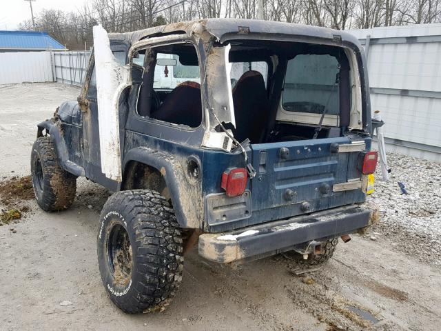 1J4FY29P0WP788657 - 1998 JEEP WRANGLER / BLUE photo 3