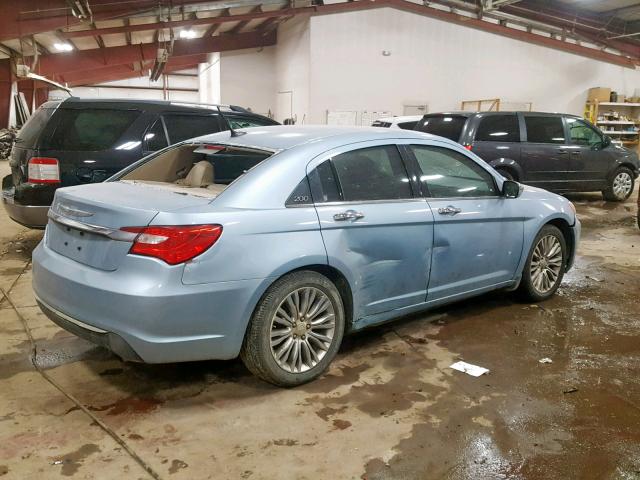 1C3CCBCB5CN299395 - 2012 CHRYSLER 200 LIMITE BLUE photo 4