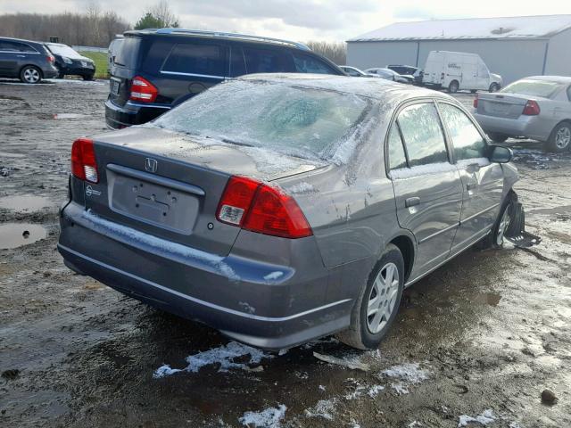 2HGES16365H579653 - 2005 HONDA CIVIC DX V GRAY photo 4