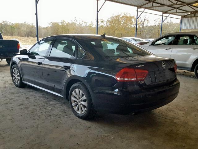 1VWAP7A31DC150475 - 2013 VOLKSWAGEN PASSAT S BLACK photo 3