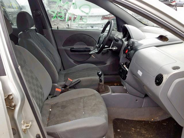 KL1TD52675B301870 - 2005 CHEVROLET AVEO BASE Күміс фото 5