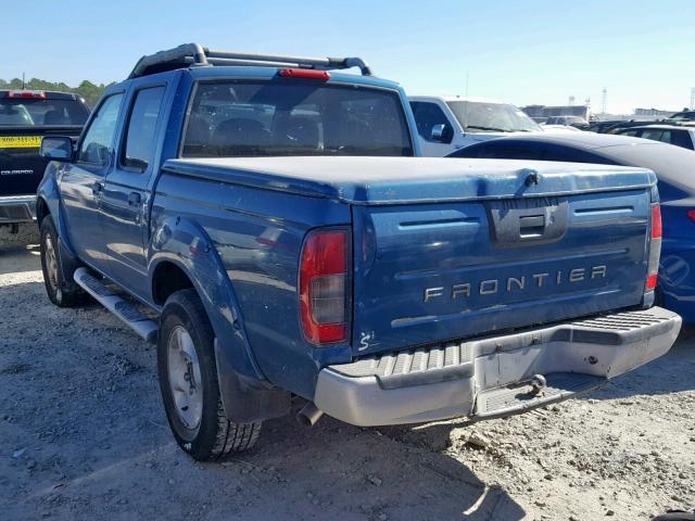 1N6ED27T71C315106 - 2001 NISSAN FRONTIER C BLUE photo 3