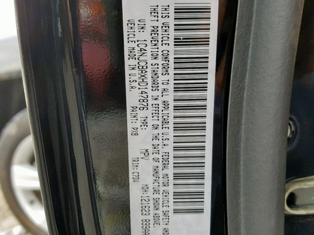 1C4NJCBAXHD147876 - 2017 JEEP COMPASS SP შავი ფოტო 10