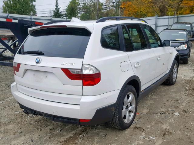 WBXPC93487WF06097 - 2007 BMW X3 3.0SI WHITE photo 4