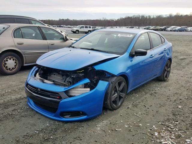 1C3CDFBB9FD310561 - 2015 DODGE DART SXT BLUE photo 2