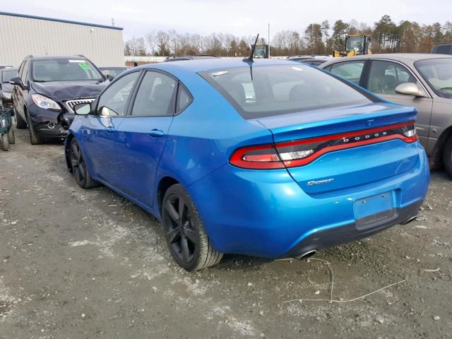 1C3CDFBB9FD310561 - 2015 DODGE DART SXT BLUE photo 3