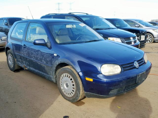 9BWBB61J624007596 - 2002 VOLKSWAGEN GOLF GL BLUE photo 1