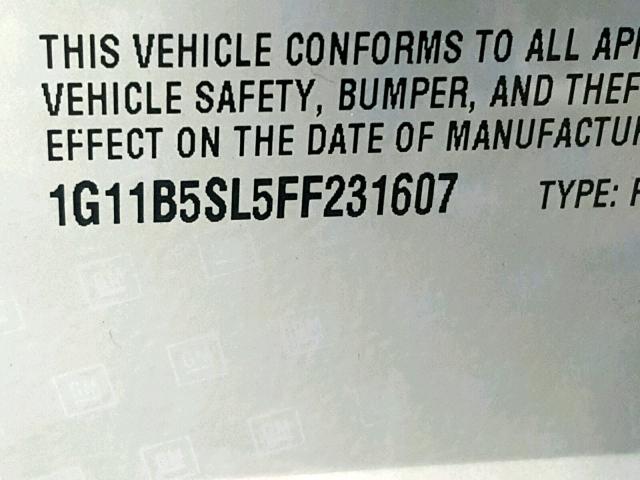 1G11B5SL5FF231607 - 2015 CHEVROLET MALIBU LS 银色 照片 10