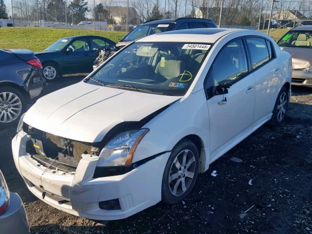 3N1AB6AP3CL609963 - 2012 NISSAN SENTRA 2.0 WHITE photo 2