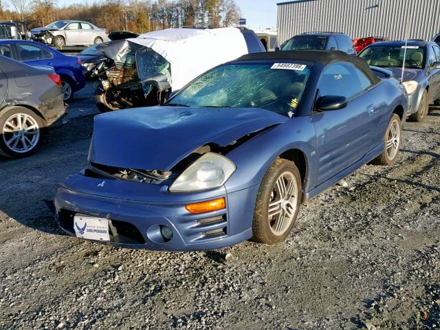 4A3AE75H93E068038 - 2003 MITSUBISHI ECLIPSE SP BLUE photo 2