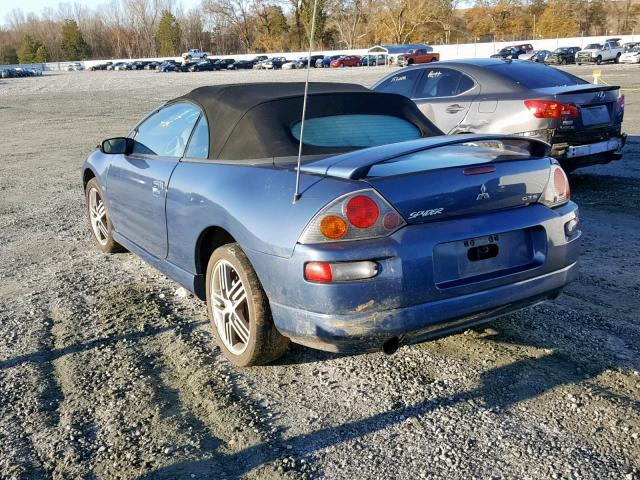 4A3AE75H93E068038 - 2003 MITSUBISHI ECLIPSE SP BLUE photo 3