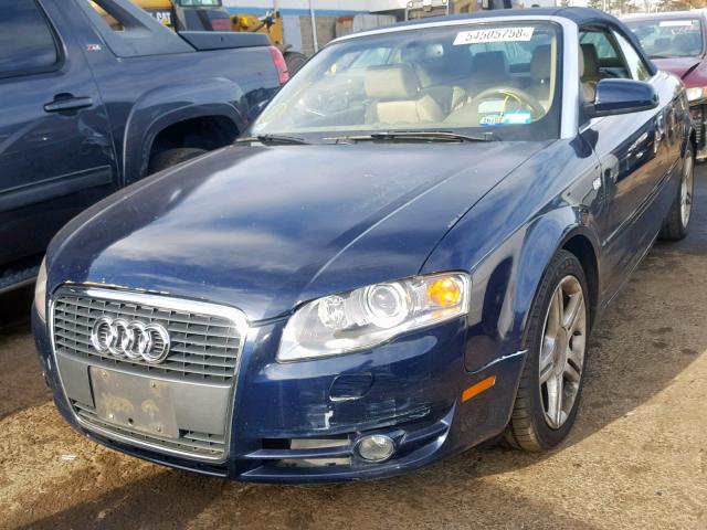 WAUDF48H17K030492 - 2007 AUDI A4 2.0T CA BLUE photo 2