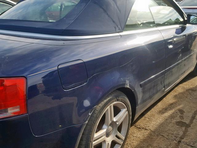 WAUDF48H17K030492 - 2007 AUDI A4 2.0T CA BLUE photo 9