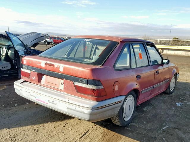 1FAPP9597LW187718 - 1990 FORD ESCORT LX RED photo 4