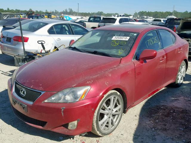 JTHBK262165004883 - 2006 LEXUS IS 250 BURGUNDY photo 2