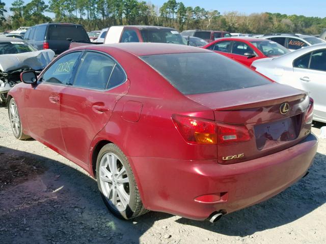 JTHBK262165004883 - 2006 LEXUS IS 250 BURGUNDY photo 3