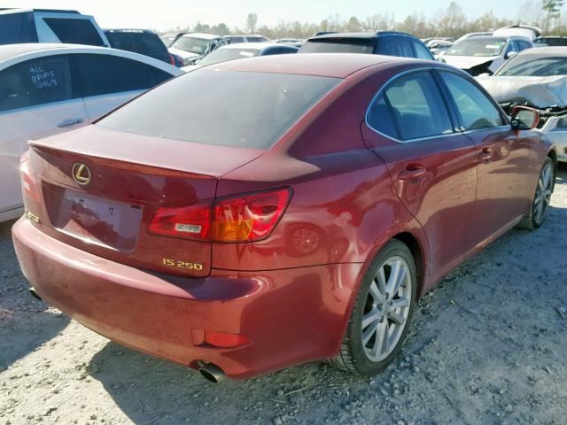 JTHBK262165004883 - 2006 LEXUS IS 250 BURGUNDY photo 4