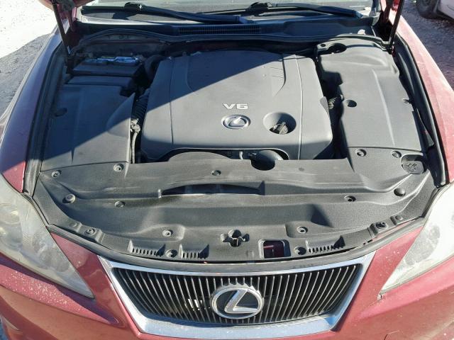 JTHBK262165004883 - 2006 LEXUS IS 250 BURGUNDY photo 7