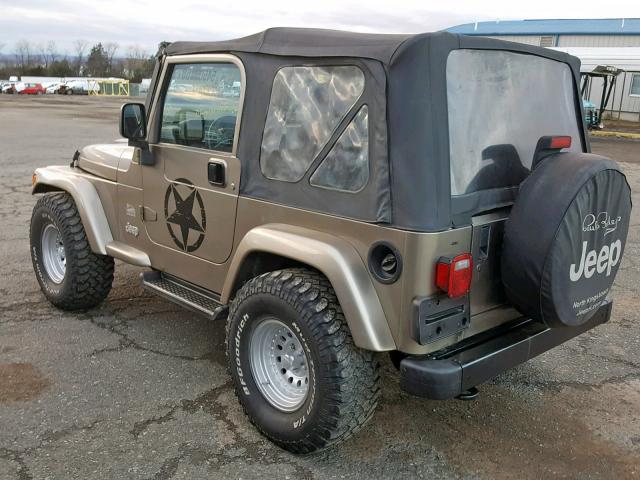 1J4FA59S73P343984 - 2003 JEEP WRANGLER / BEIGE photo 3