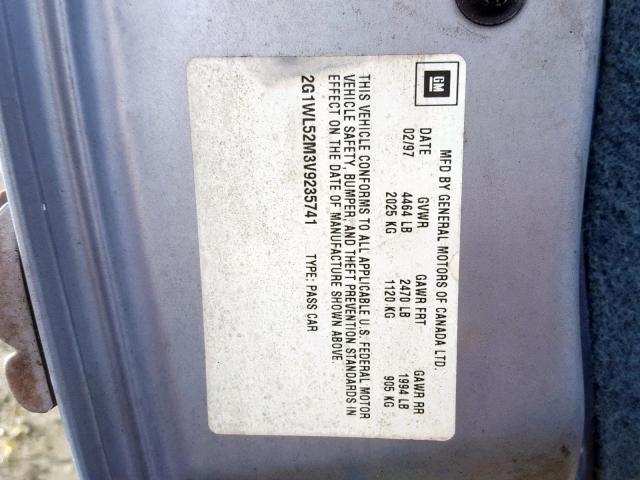 2G1WL52M3V9235741 - 1997 CHEVROLET LUMINA BAS Mavi foto 10