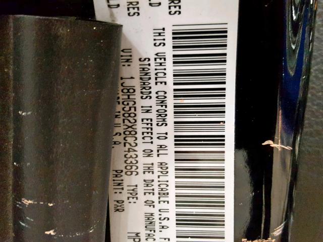 1J8HG582X8C243366 - 2008 JEEP COMMANDER BLACK photo 10