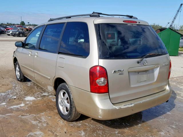 JM3LW28A020322555 - 2002 MAZDA MPV WAGON GOLD photo 3