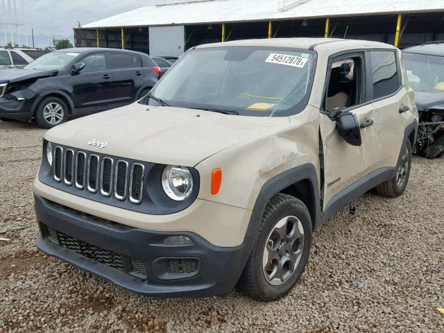 ZACCJAAT0FPB46281 - 2015 JEEP RENEGADE S BEIGE photo 2