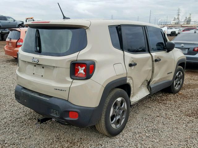 ZACCJAAT0FPB46281 - 2015 JEEP RENEGADE S BEIGE photo 4