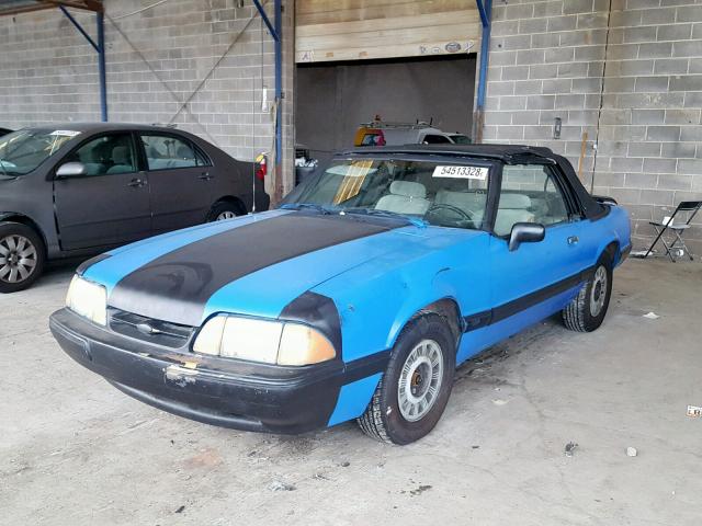 1FACP44M4NF160633 - 1992 FORD MUSTANG LX BLUE photo 2
