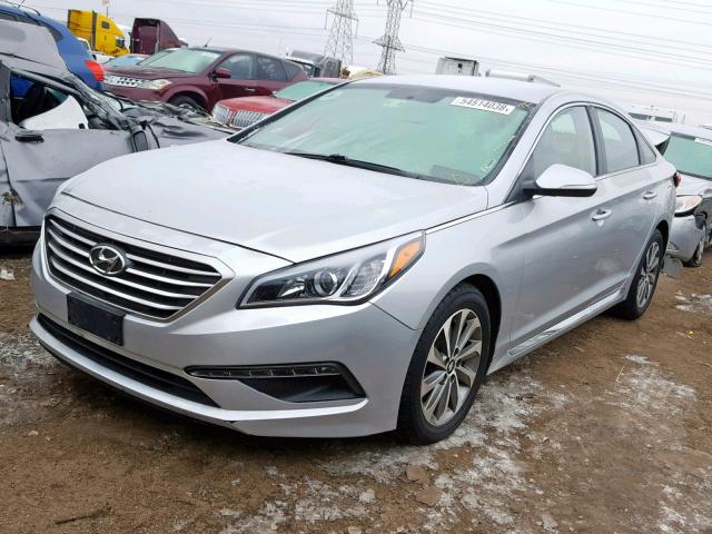 5NPE34AF8FH062488 - 2015 HYUNDAI SONATA SPO SILVER photo 2