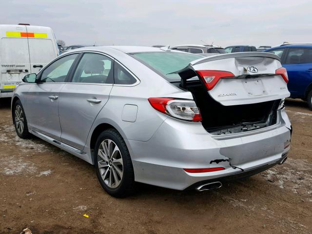 5NPE34AF8FH062488 - 2015 HYUNDAI SONATA SPO SILVER photo 3