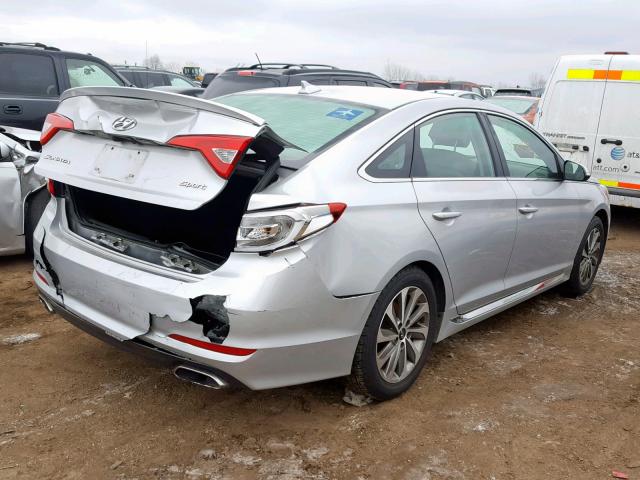 5NPE34AF8FH062488 - 2015 HYUNDAI SONATA SPO SILVER photo 4