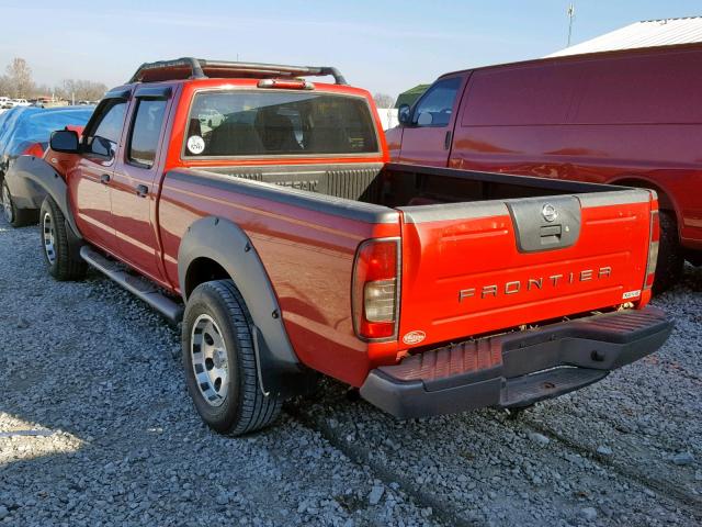 1N6ED29X82C374747 - 2002 NISSAN FRONTIER C RED photo 3