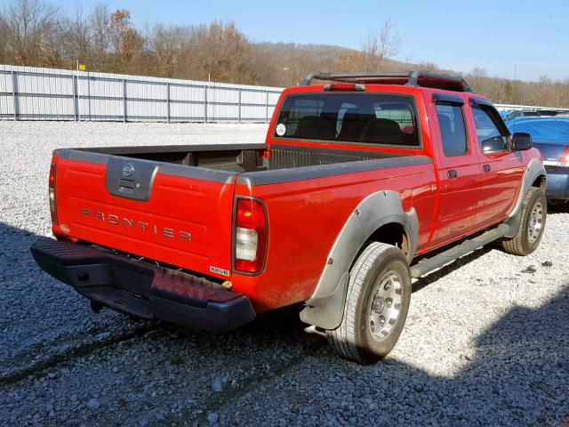 1N6ED29X82C374747 - 2002 NISSAN FRONTIER C RED photo 4