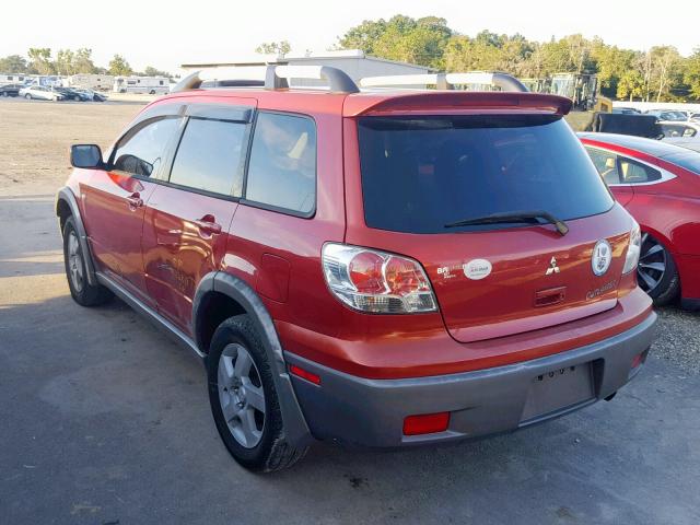 JA4LX41G73U030163 - 2003 MITSUBISHI OUTLANDER RED photo 3