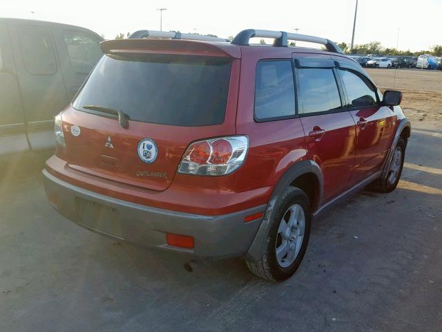 JA4LX41G73U030163 - 2003 MITSUBISHI OUTLANDER RED photo 4