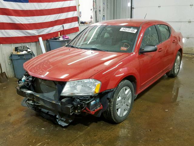 1B3BD4FBXBN541206 - 2011 DODGE AVENGER EX RED photo 2