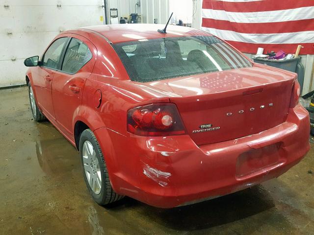 1B3BD4FBXBN541206 - 2011 DODGE AVENGER EX RED photo 3