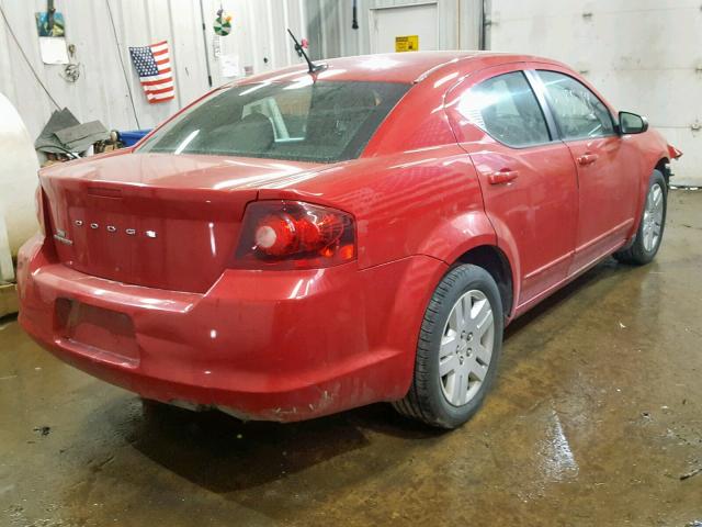 1B3BD4FBXBN541206 - 2011 DODGE AVENGER EX RED photo 4