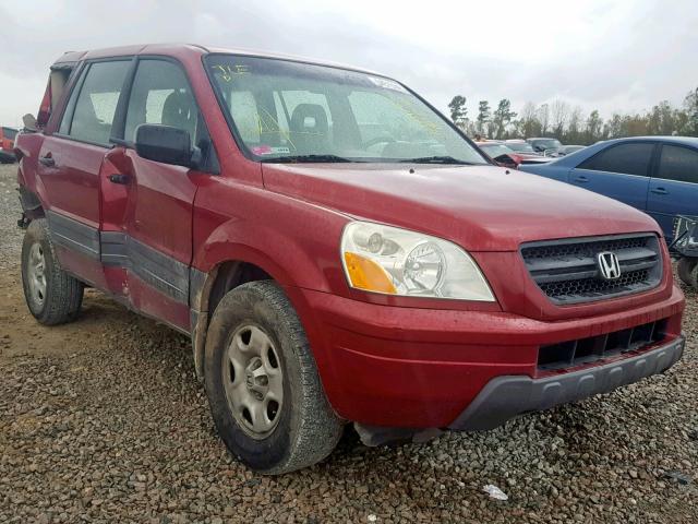 2HKYF18185H556426 - 2005 HONDA PILOT LX RED photo 1