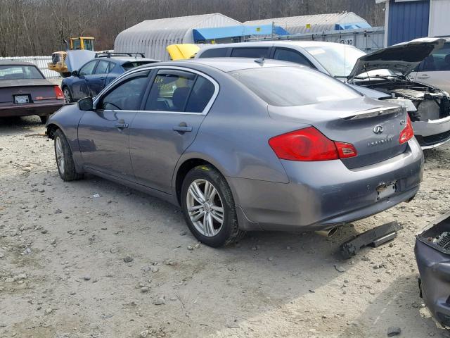 JN1CV6AR9AM458082 - 2010 INFINITI G37 GRAY photo 3