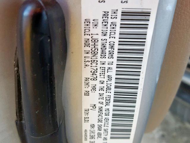 1J8HH58N16C179478 - 2006 JEEP COMMANDER Gümüş foto 10