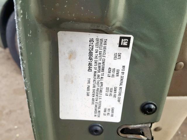 1G1ZT54864F146443 - 2004 CHEVROLET MALIBU LS 绿色 照片 10