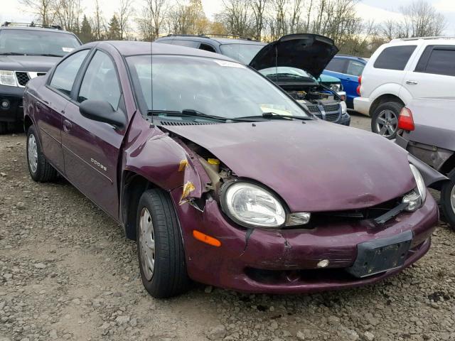 1B3ES46C8YD807168 - 2000 DODGE NEON BASE PURPLE photo 1