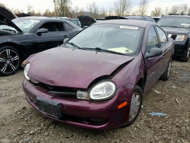 1B3ES46C8YD807168 - 2000 DODGE NEON BASE PURPLE photo 2